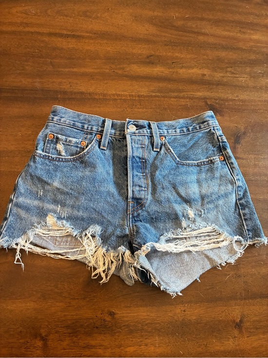 Levi's Pants - Levi’s 501 Shorts W26 Denim Jean Shorts Blue Distressed Cutoff Medium Wash
